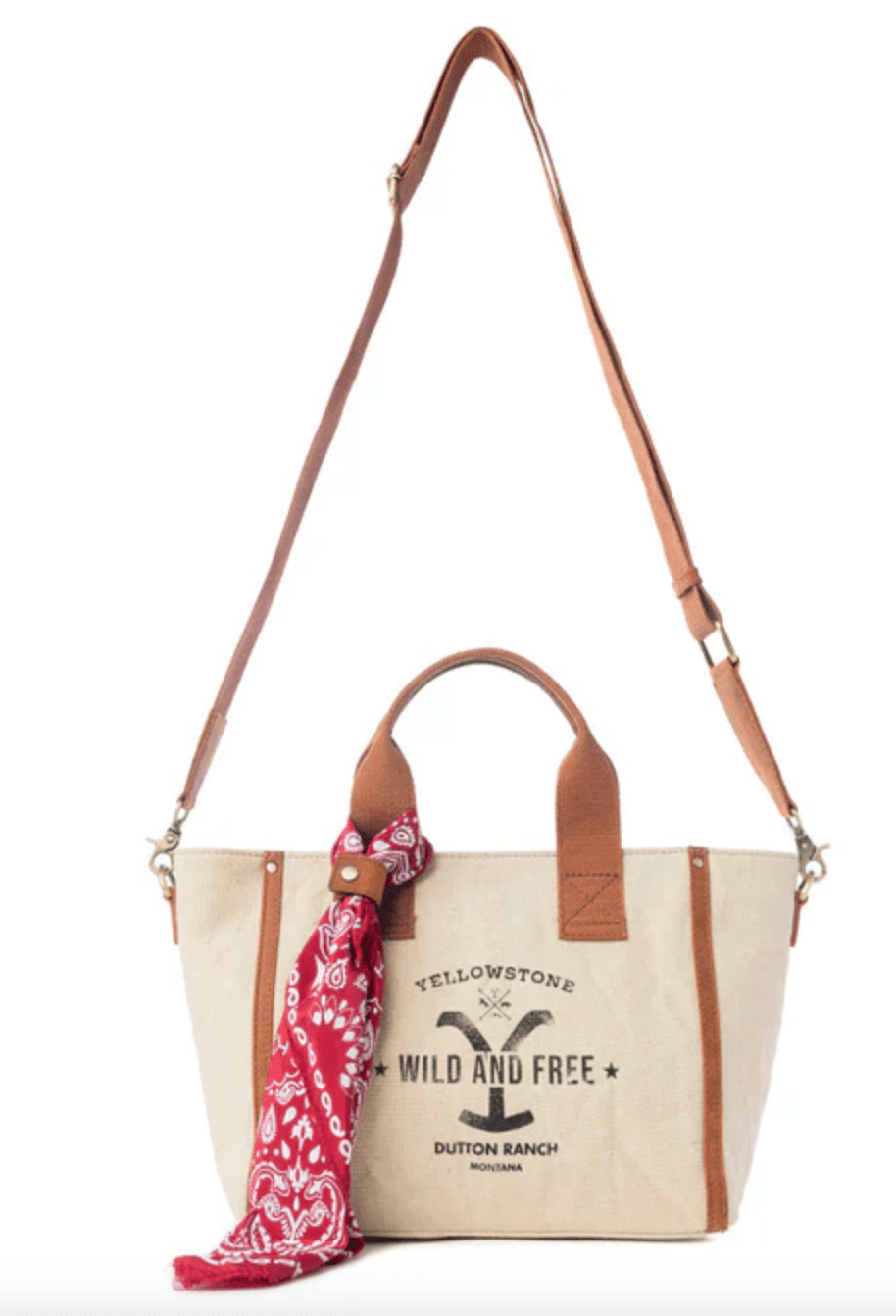 Licensed Yellowstone Echo Valley Ivory Crossbody Bag With Scarf - Whiskey Skies - MYRA BAGS
