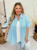 Light Blue Dolman Sleeve Babydoll Top - Whiskey Skies - ANDREE BY UNIT