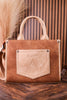 Light Brown Wrangler Concealed Carry Tote Bag With Belt Buckle - Whiskey Skies - MONTANA WEST