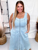 Light Chambray Denim Scoop Neck Maxi Dress - Whiskey Skies - WHITE BIRCH