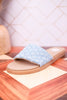 Light Denim "Fitzy" Slide Sandals - Whiskey Skies - YELLOWBOX