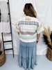 Light Denim Smocked Back Maxi Skirt - Whiskey Skies - BLUEVELVET