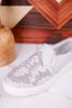 Light Gray Crackle Marian Slip On Sneakers - Whiskey Skies - VERY G