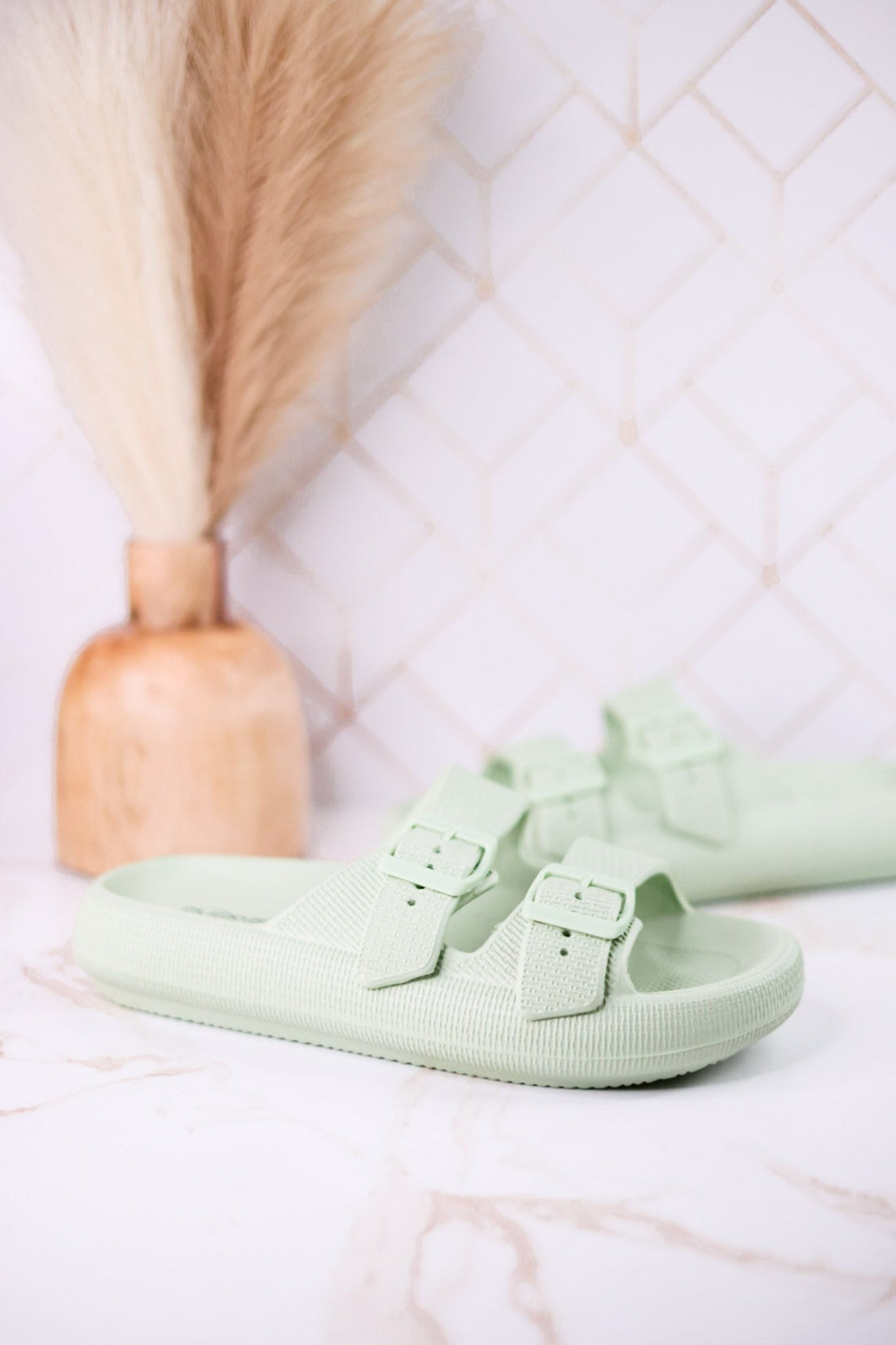 Light Green Cushioned Waterproof Sandals - Whiskey Skies - SPRING FOOTWEAR
