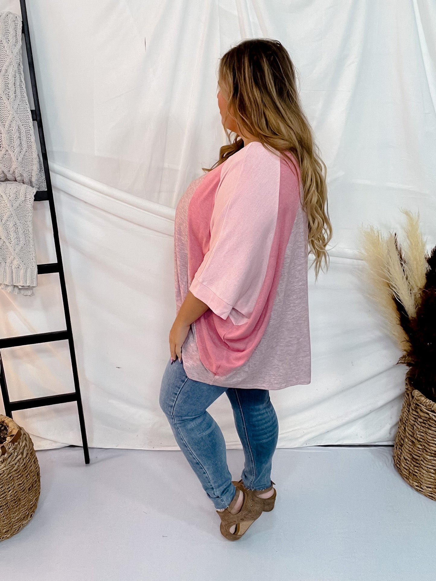 Light Mauve Drop Sleeve Poncho Top - Whiskey Skies - ANDREE BY UNIT