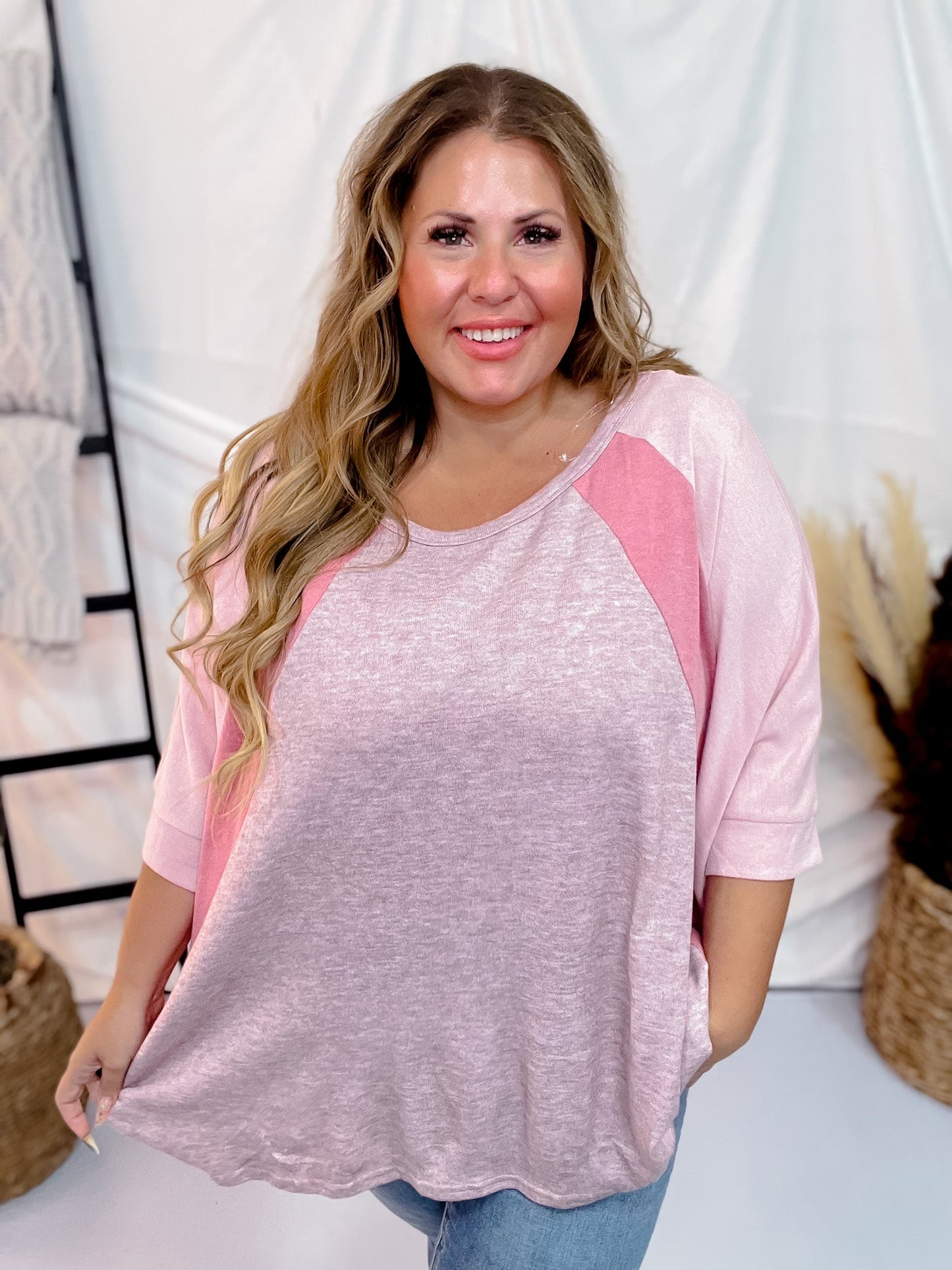 Light Mauve Drop Sleeve Poncho Top - Whiskey Skies - ANDREE BY UNIT