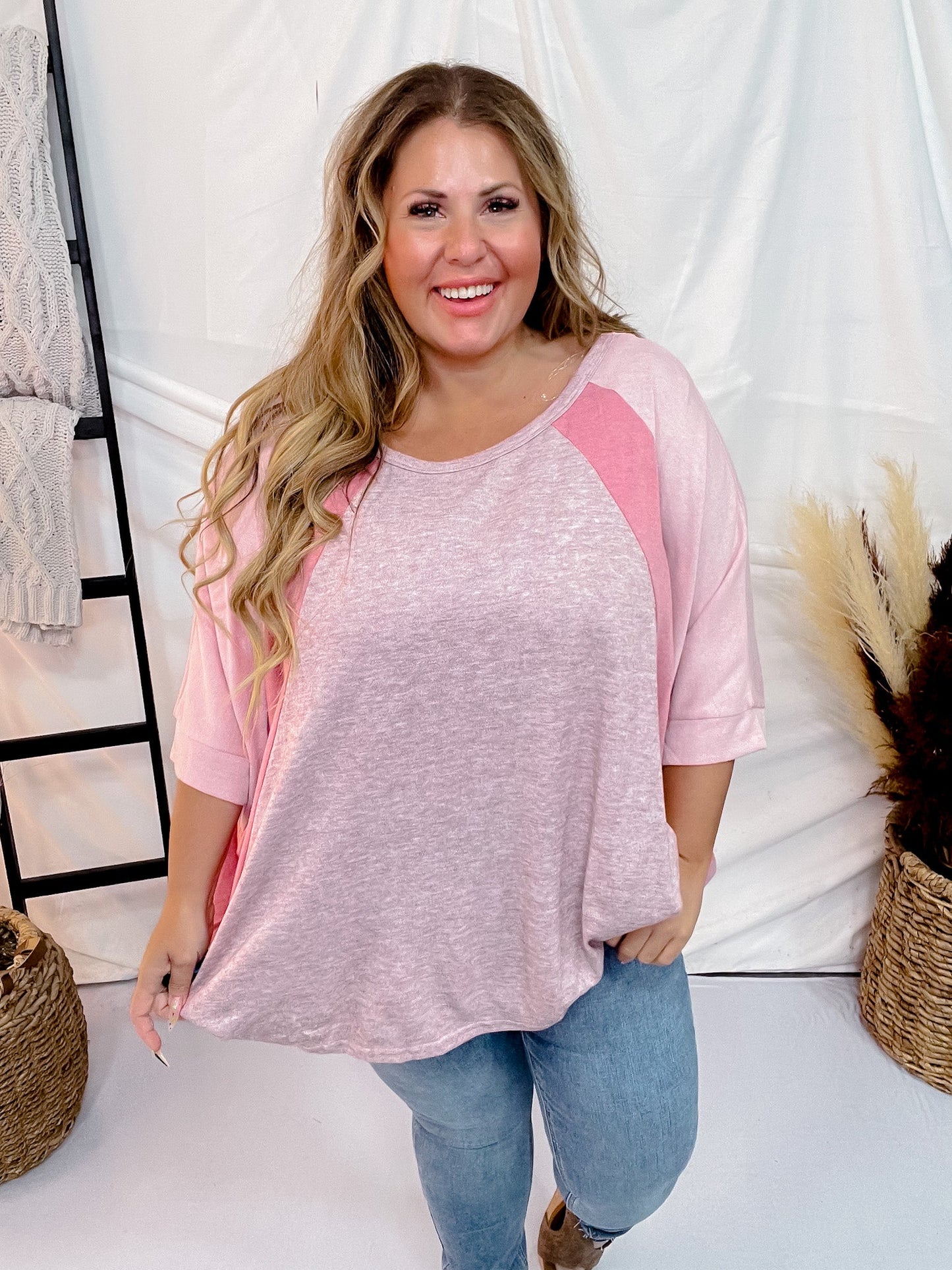 Light Mauve Drop Sleeve Poncho Top - Whiskey Skies - ANDREE BY UNIT