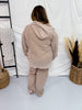 Light Mocha Long Sleeve Luxe Corded Hoodie - Whiskey Skies - MOON RYDER