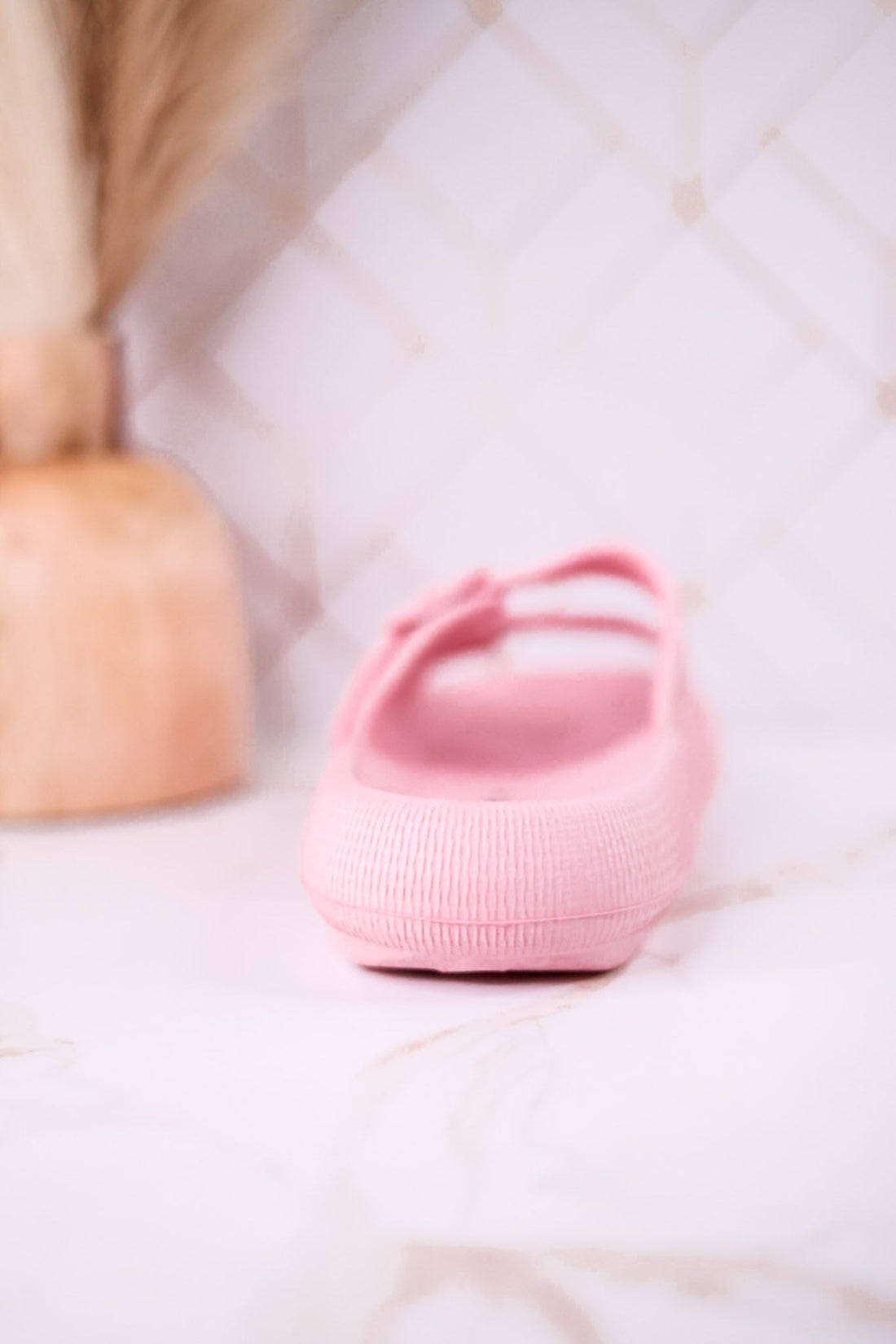 Light Pink Cushioned Waterproof Slides - Whiskey Skies - SPRING FOOTWEAR