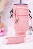 Light Pink Tumbler Holder with Strap and Zipper Pouch - Whiskey Skies - CAINIAO