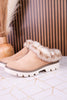 Light Taupe Mahika Fur Lined Clog - Whiskey Skies - VERY G