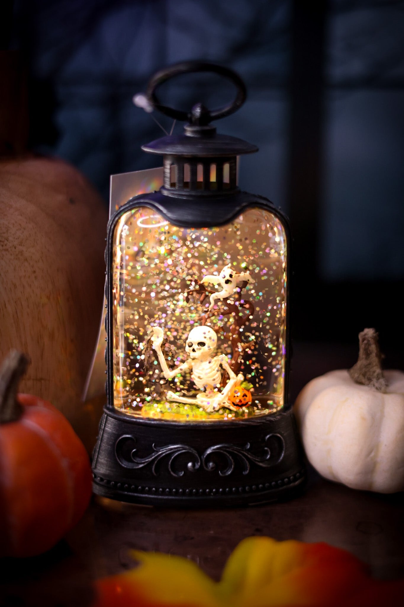 Light Up Halloween Water Globe Lanterns (3 Styles) - Whiskey Skies - GERSON COMPANIES