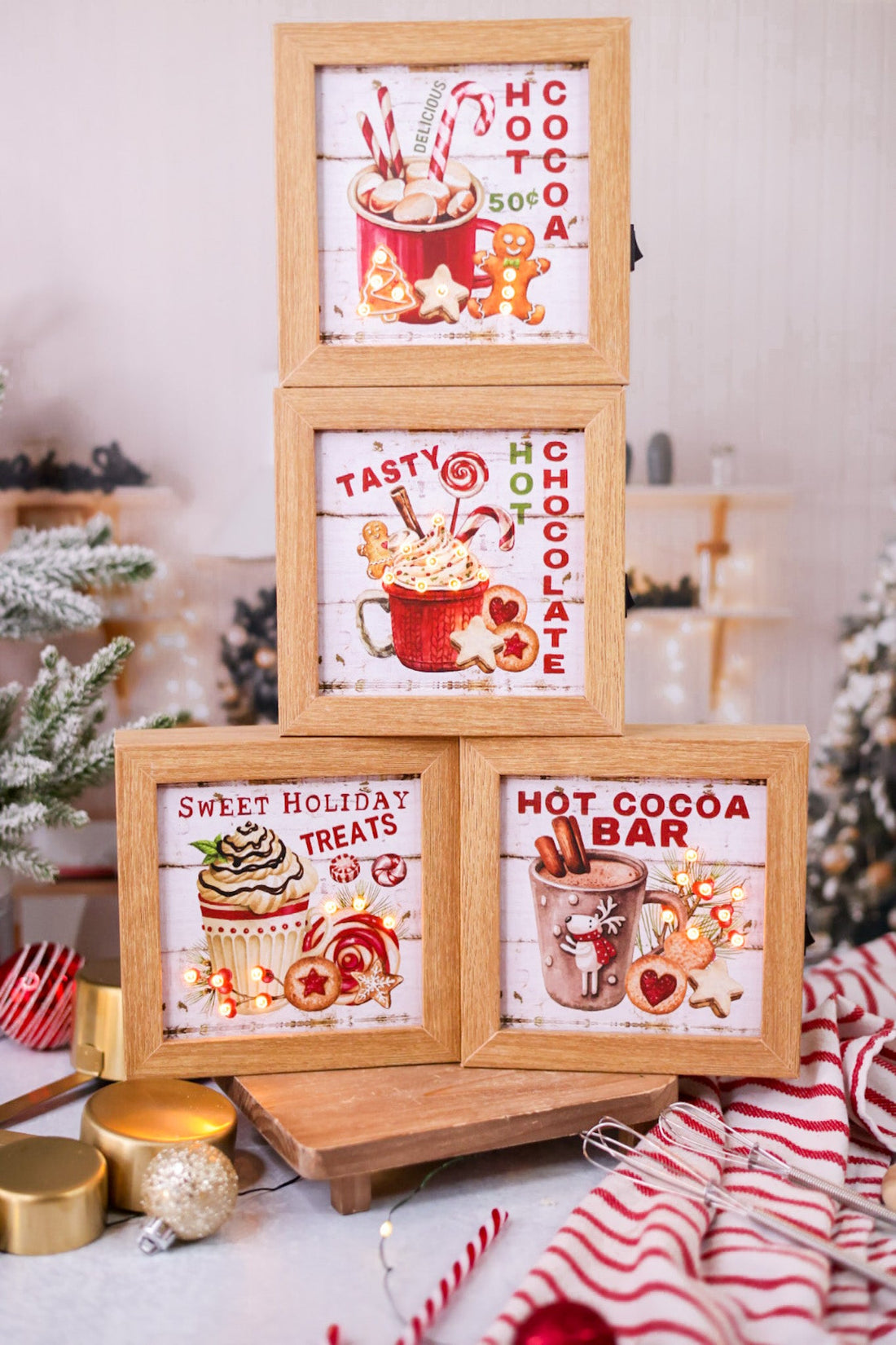 Light Up Hot Cocoa Holiday Bakery Signs (4 Styles) - Whiskey Skies - GERSON COMPANIES