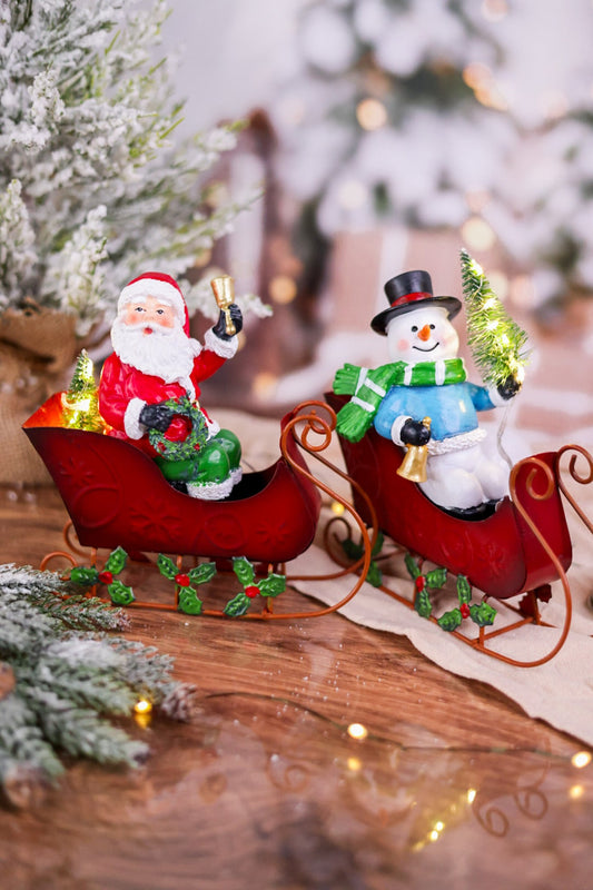 Light Up Resin Holiday Sleigh (2 Styles) - Whiskey Skies - GERSON COMPANIES