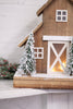 Light - Up Snowy Christmas Barn in Brown - Whiskey Skies - MELROSE INTL