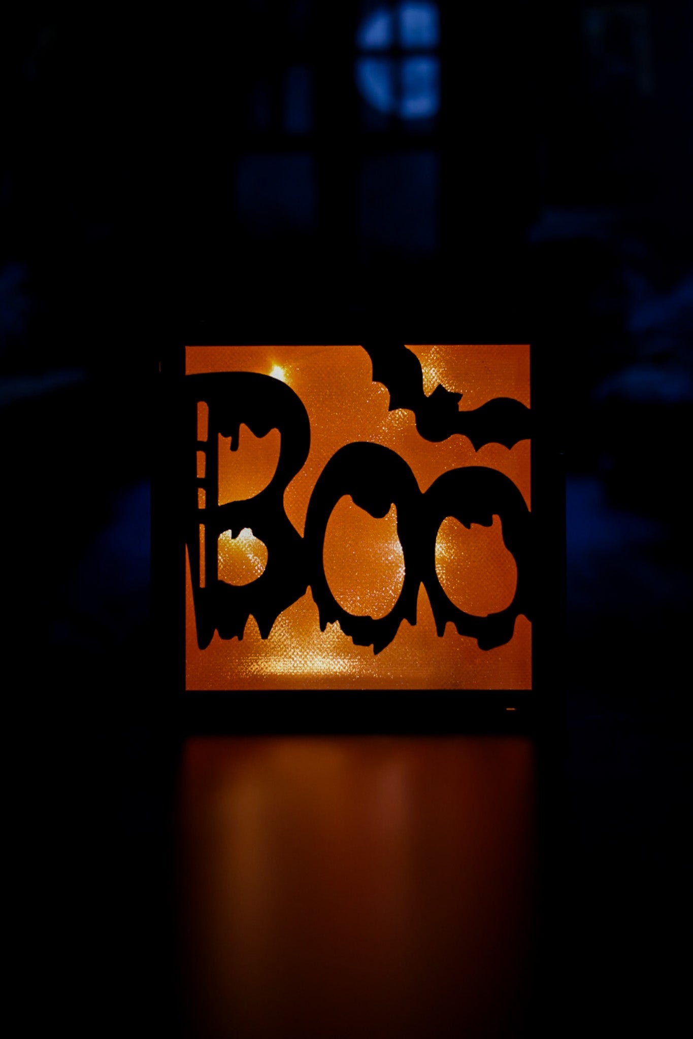 Lighted Boo Block Table Top Sitter - Whiskey Skies - WT COLLECTION