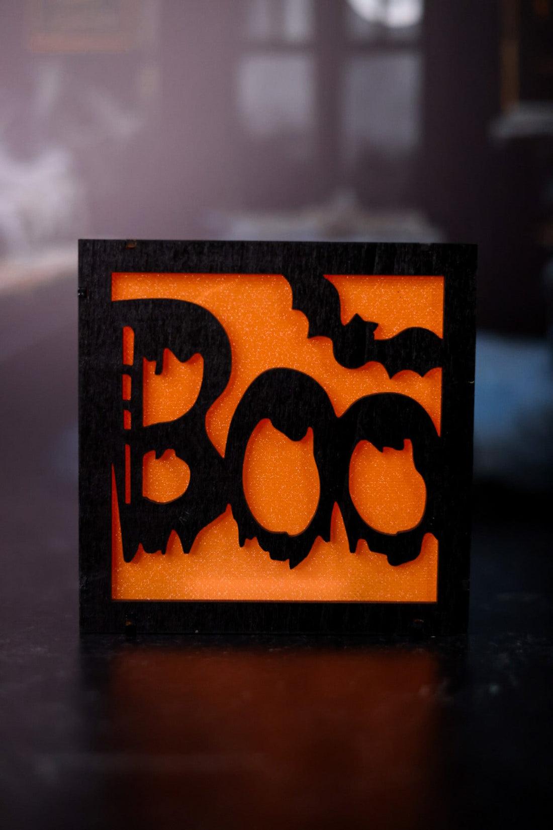Lighted Boo Block Table Top Sitter - Whiskey Skies - WT COLLECTION
