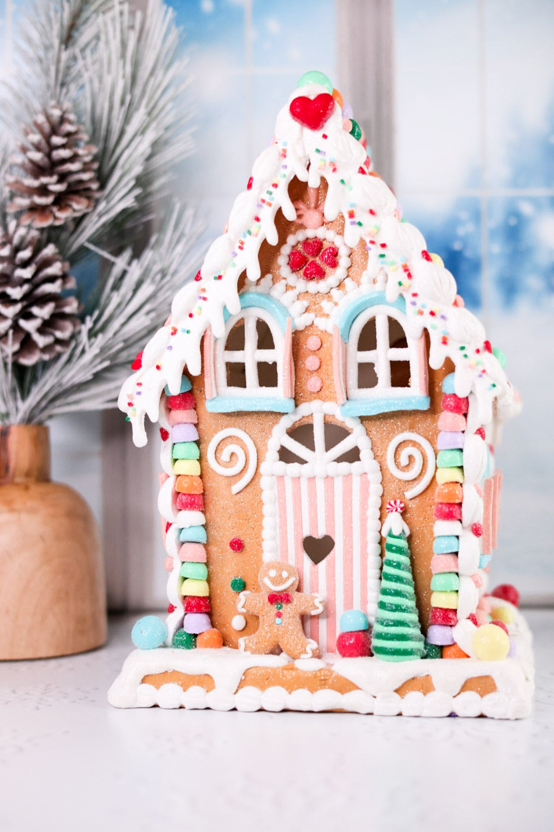 Lighted Christmas Gingerbread House Decoration - Whiskey Skies - RAZ IMPORTS