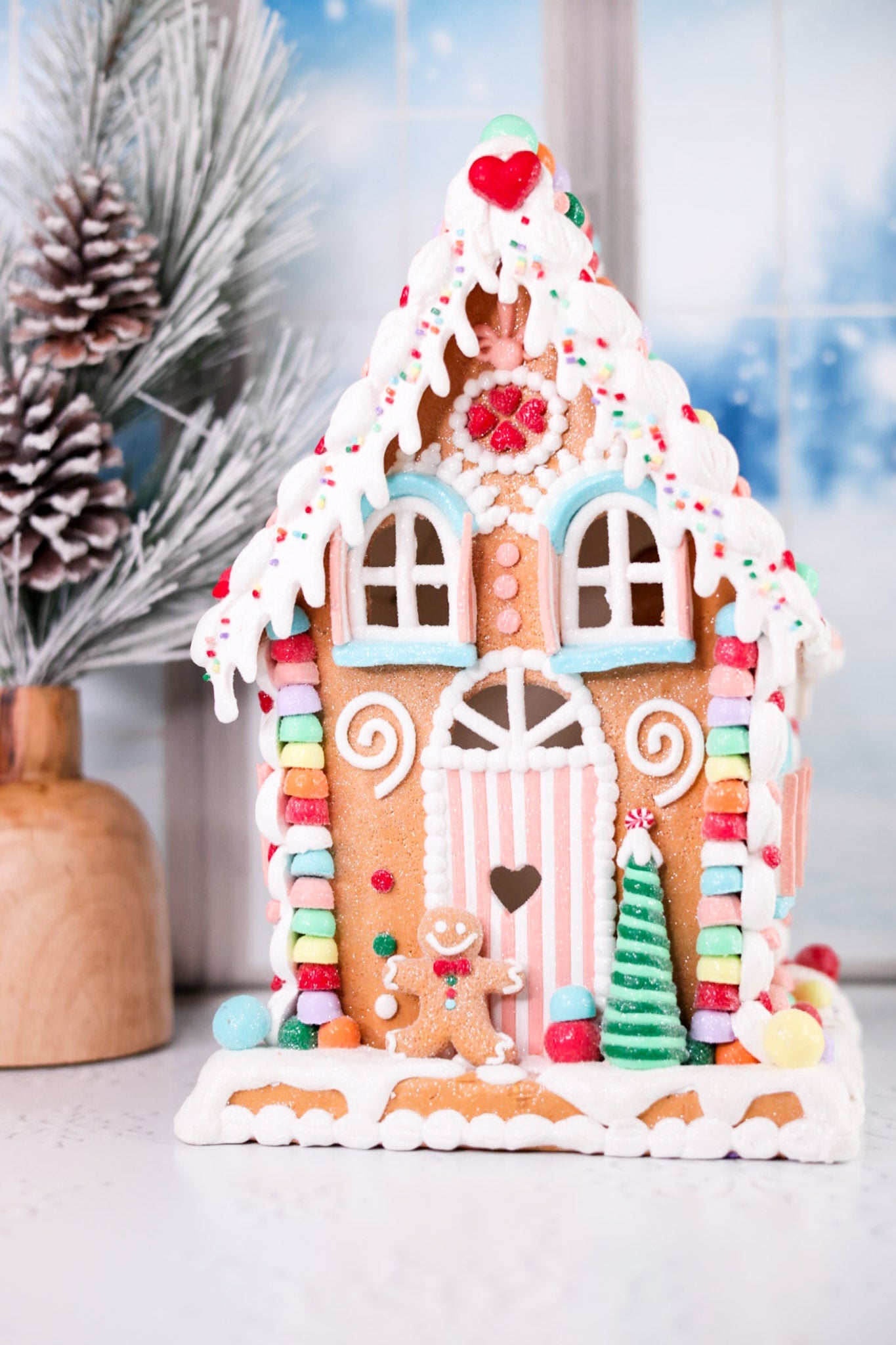 Lighted Christmas Gingerbread House Decoration - Whiskey Skies - RAZ IMPORTS