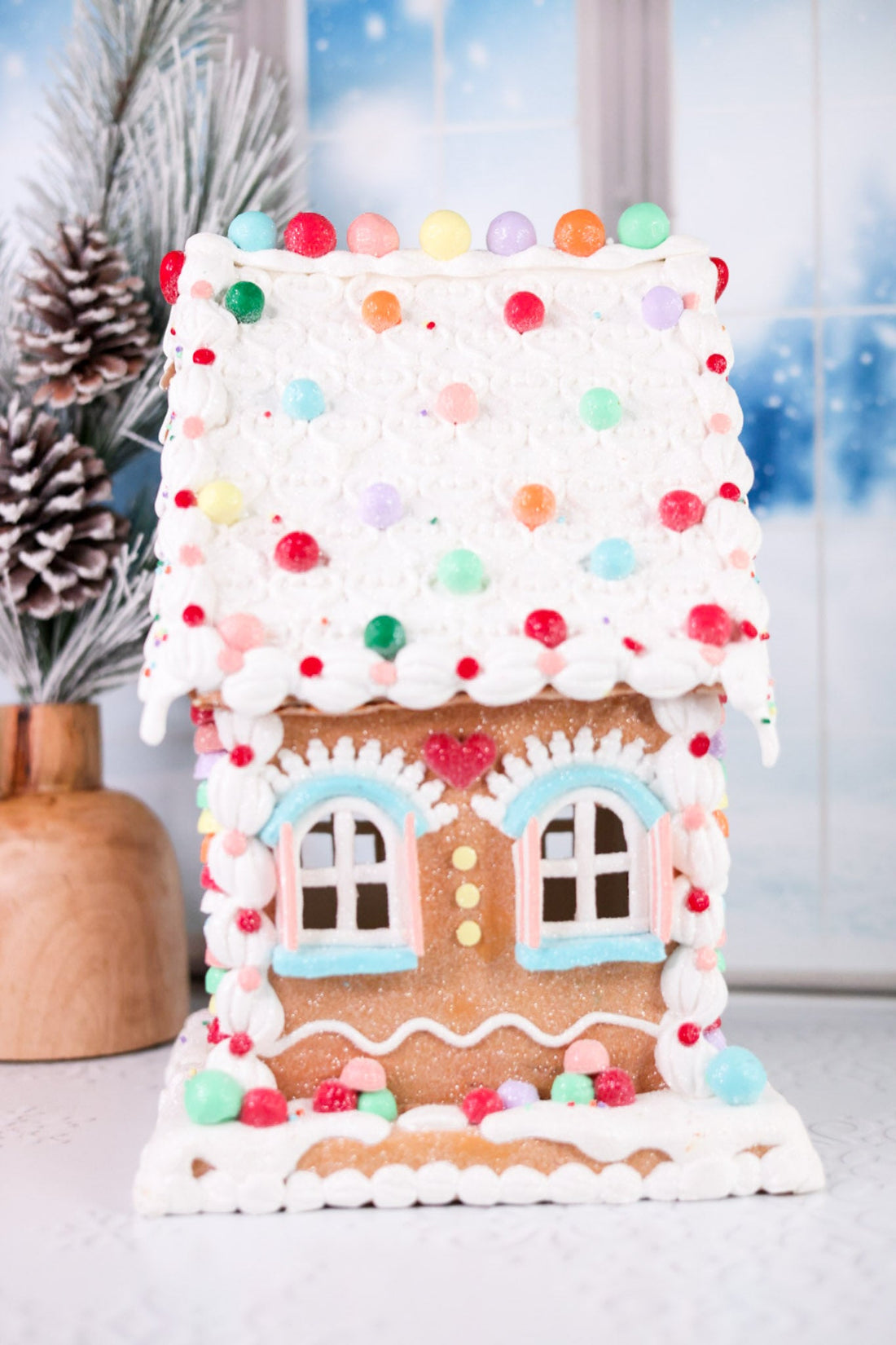 Lighted Christmas Gingerbread House Decoration - Whiskey Skies - RAZ IMPORTS