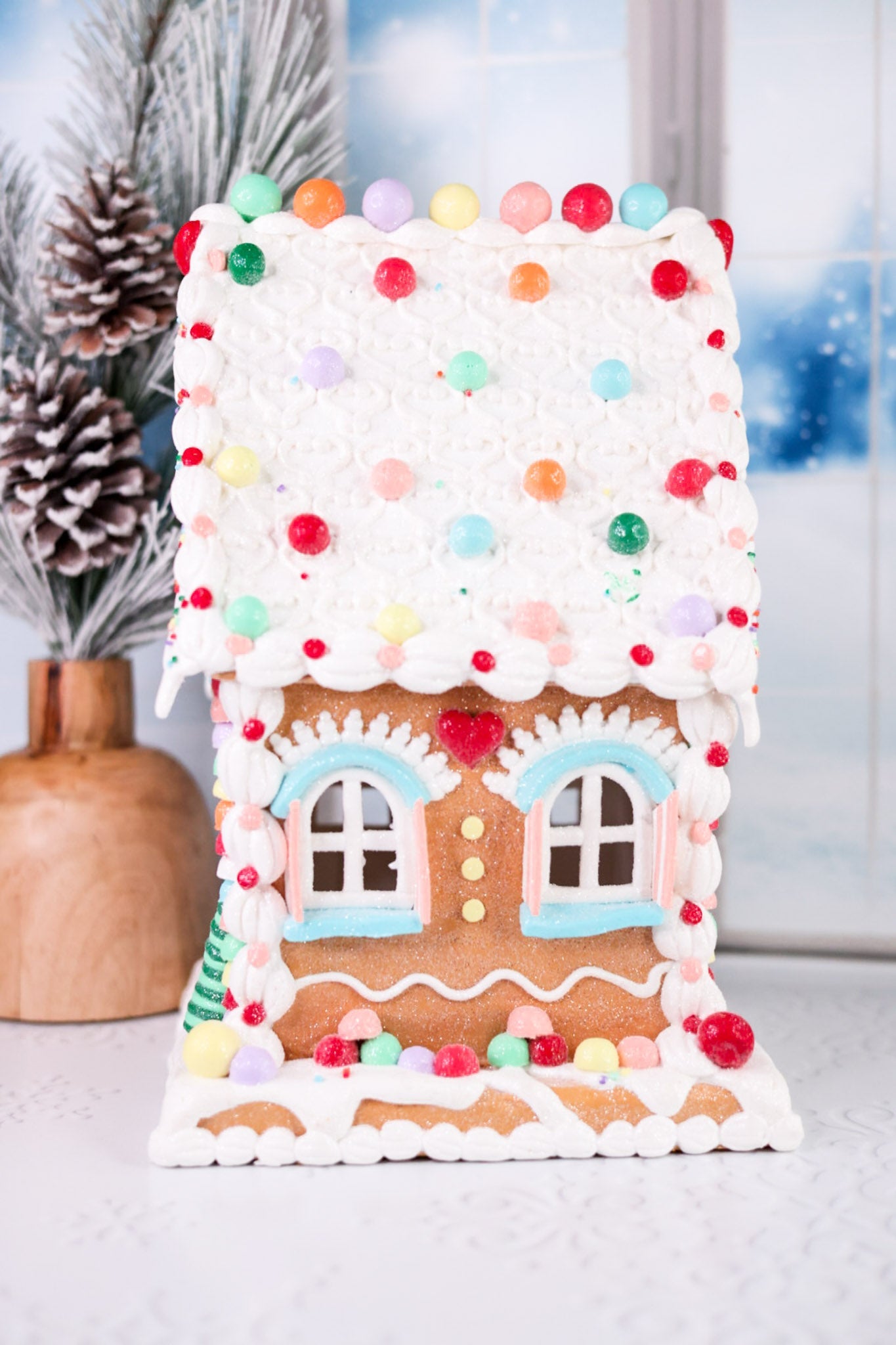 Lighted Christmas Gingerbread House Decoration - Whiskey Skies - RAZ IMPORTS