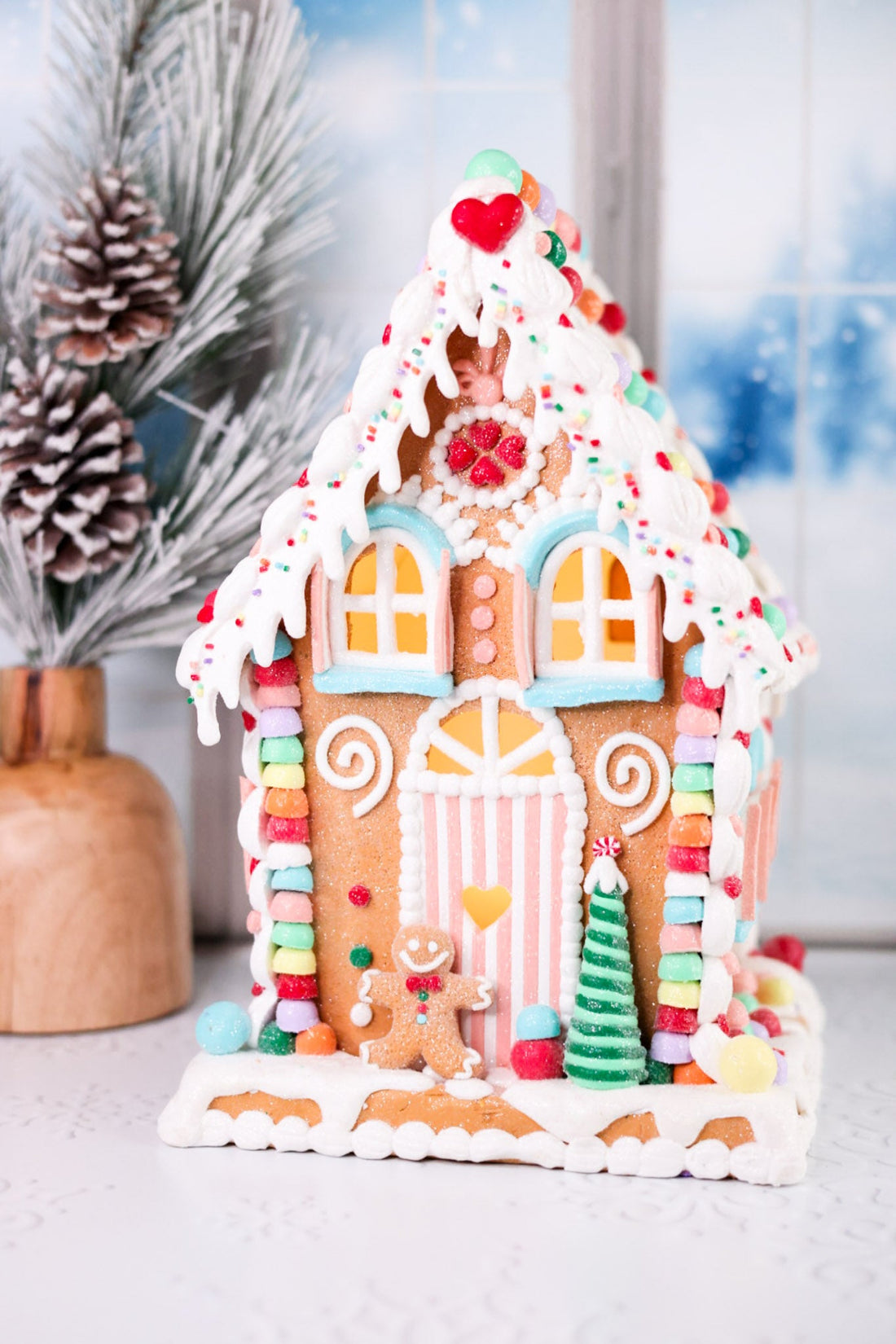 Lighted Christmas Gingerbread House Decoration - Whiskey Skies - RAZ IMPORTS