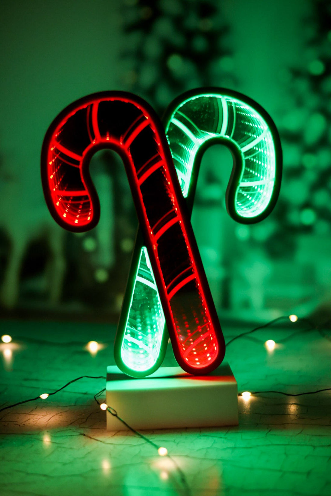 Lighted Christmas Infinity Decorative Table Top Sitters (2 Styles) - Whiskey Skies - GERSON COMPANIES