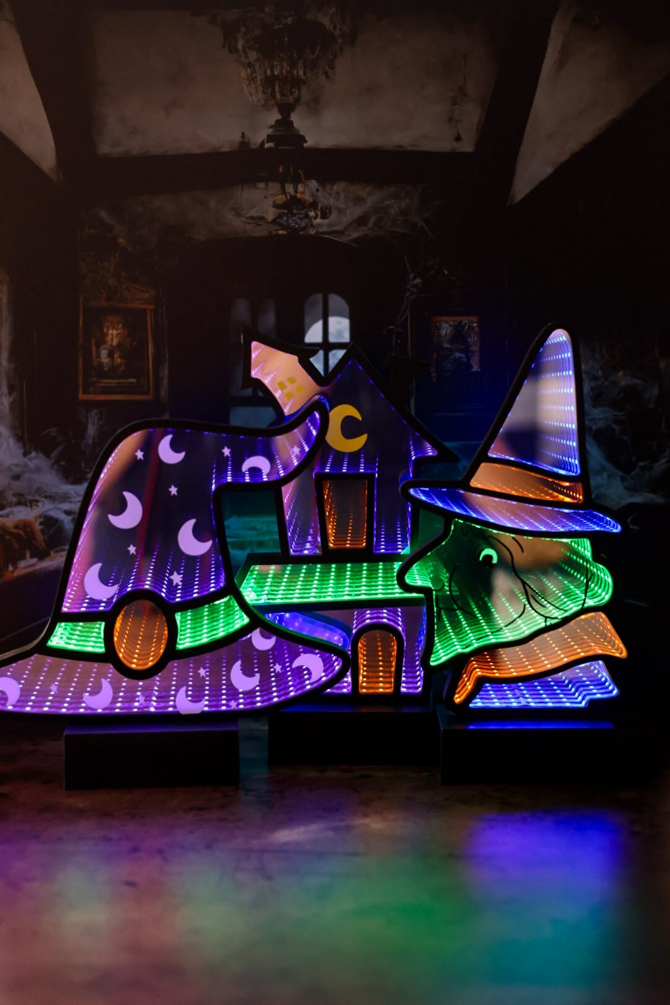 Lighted Halloween Infinity Light Table Top Decorations (3 Styles) - Whiskey Skies - GERSON COMPANIES