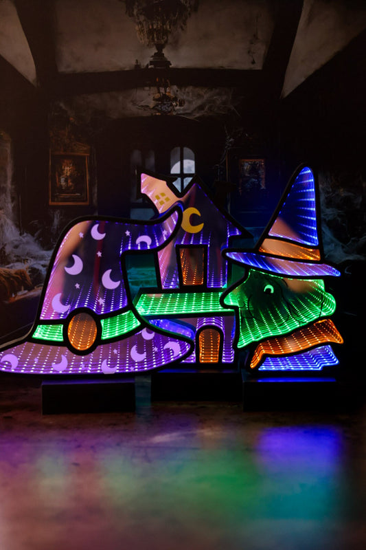 Lighted Halloween Infinity Light Table Top Decorations (3 Styles) - Whiskey Skies - GERSON COMPANIES