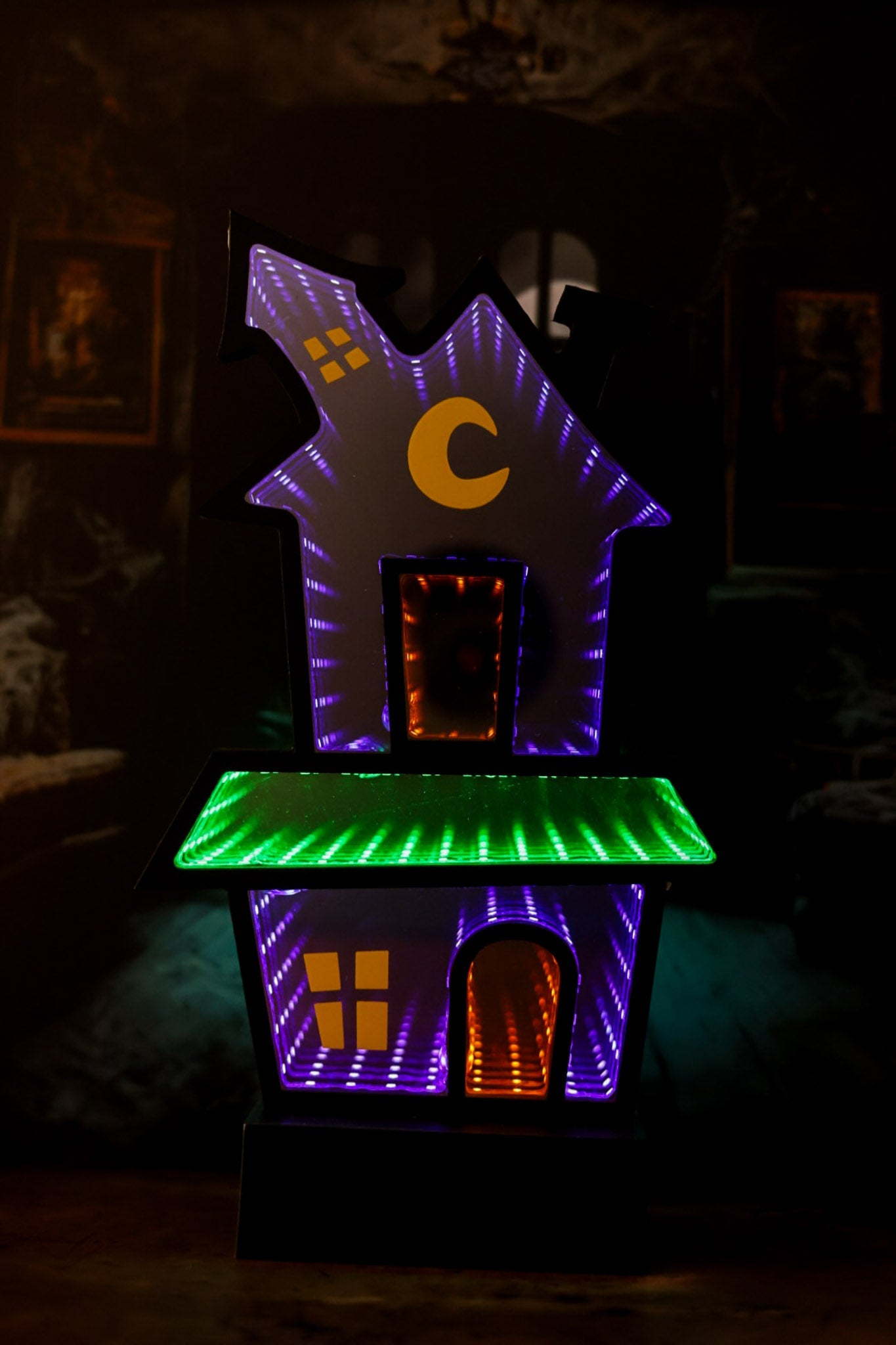 Lighted Halloween Infinity Light Table Top Decorations (3 Styles) - Whiskey Skies - GERSON COMPANIES