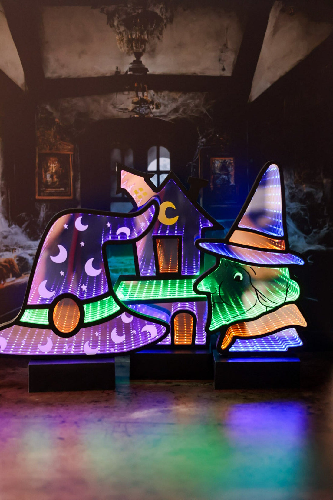 Lighted Halloween Infinity Light Table Top Decorations (3 Styles) - Whiskey Skies - GERSON COMPANIES