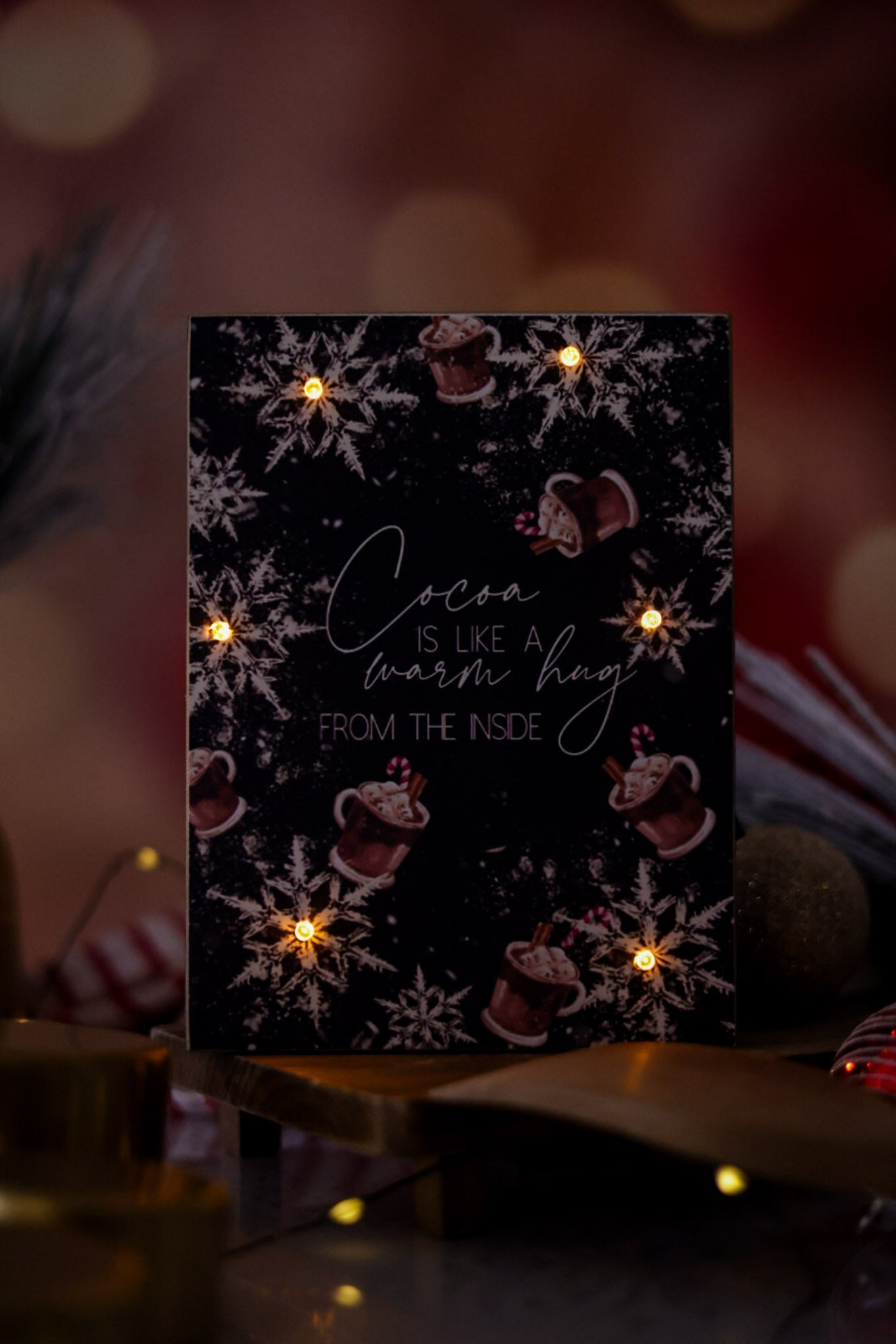 Lighted Hot Cocoa Block - Whiskey Skies - WT COLLECTION