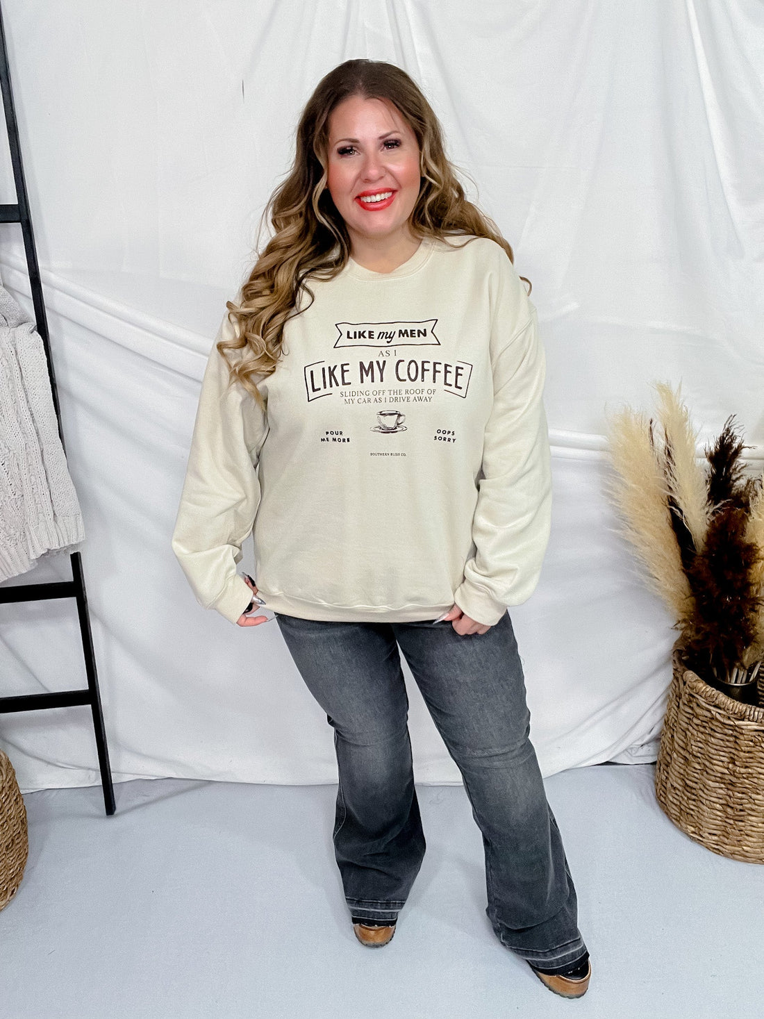 Like My Men Like My Coffee Sweatshirt - Whiskey Skies - SOUTHERN BLISS COMPANY