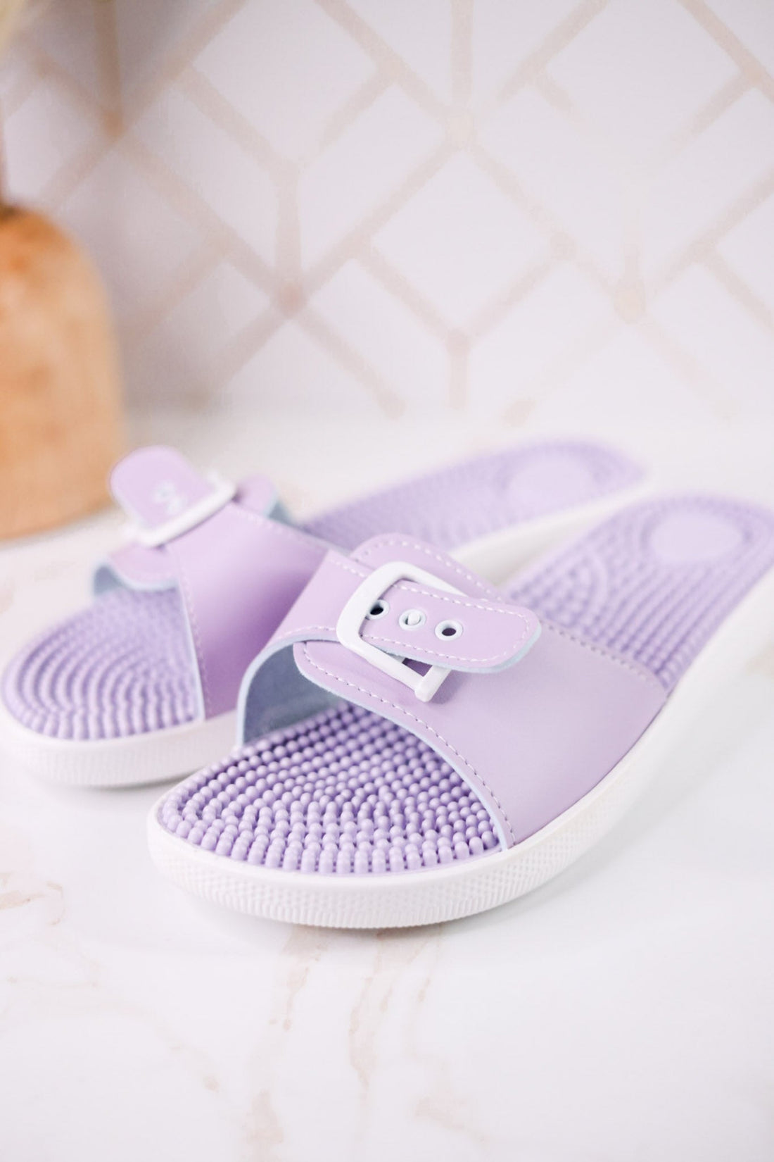 Lilac Flexus Sabala Sandals W/ Massaging Footbed - Whiskey Skies - SPRING FOOTWEAR