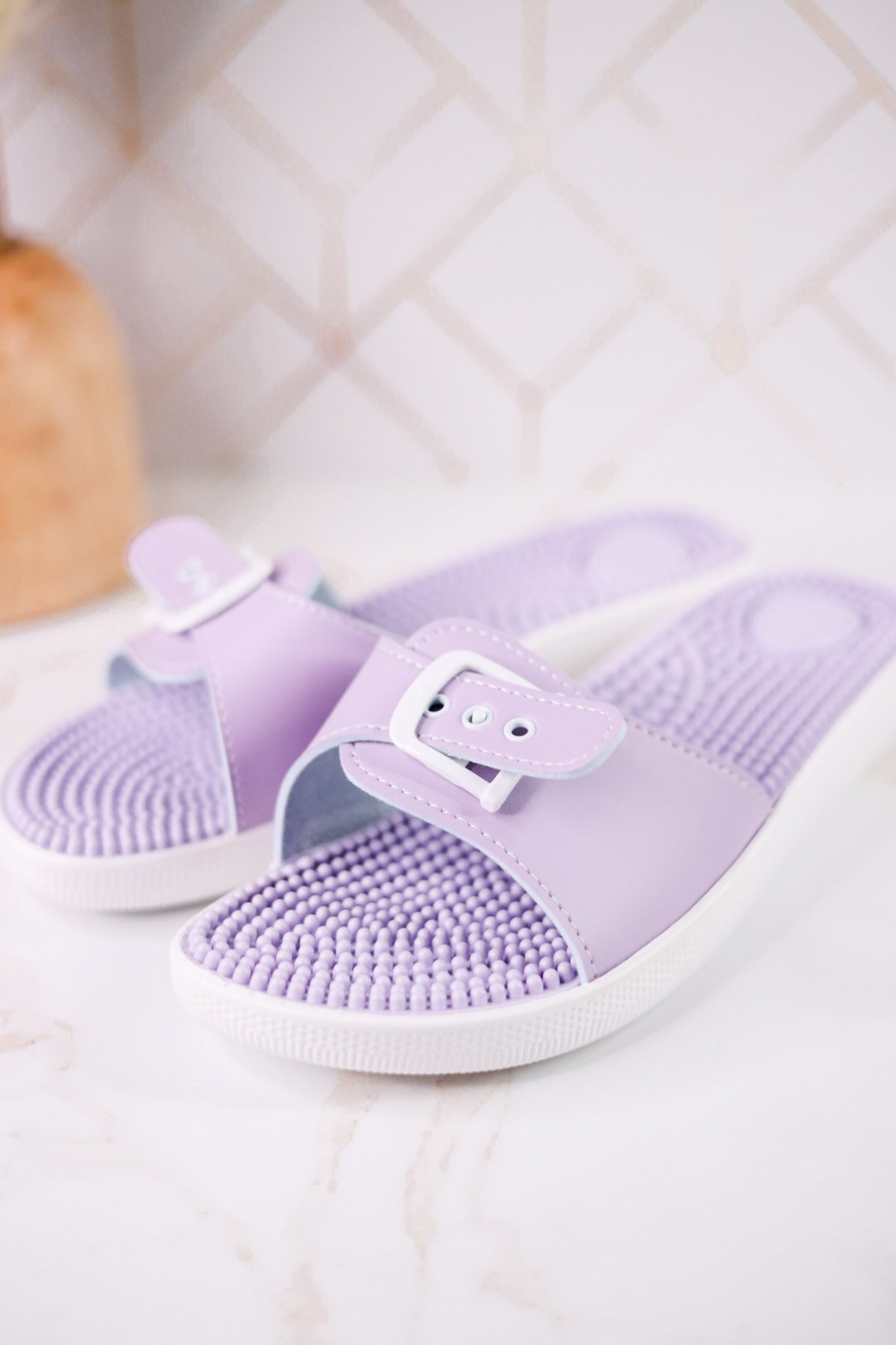 Lilac Flexus Sabala Sandals W/ Massaging Footbed - Whiskey Skies - SPRING FOOTWEAR