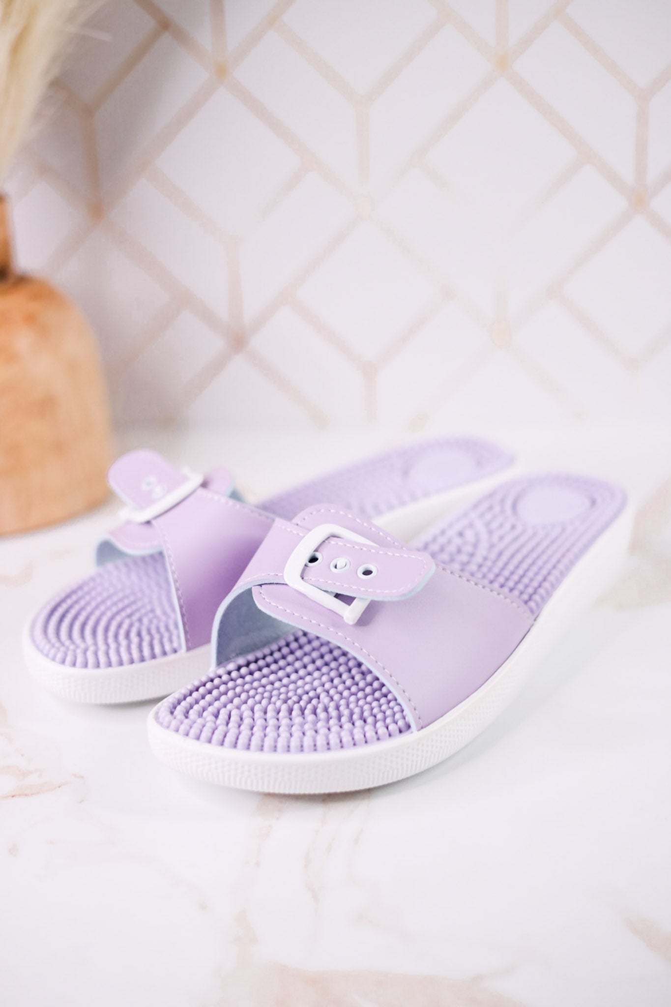 Lilac Flexus Sabala Sandals W/ Massaging Footbed - Whiskey Skies - SPRING FOOTWEAR