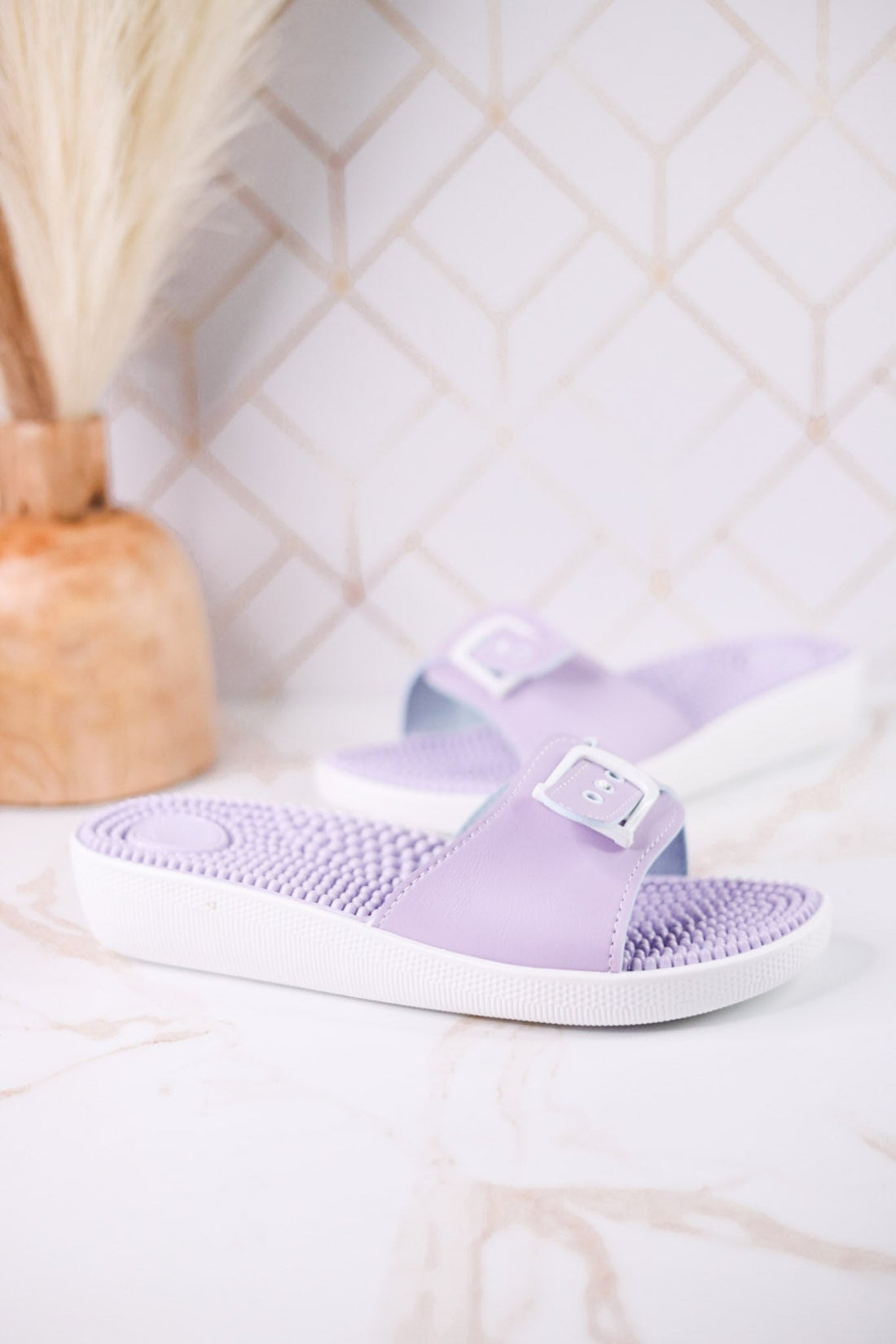 Lilac Flexus Sabala Sandals W/ Massaging Footbed - Whiskey Skies - SPRING FOOTWEAR