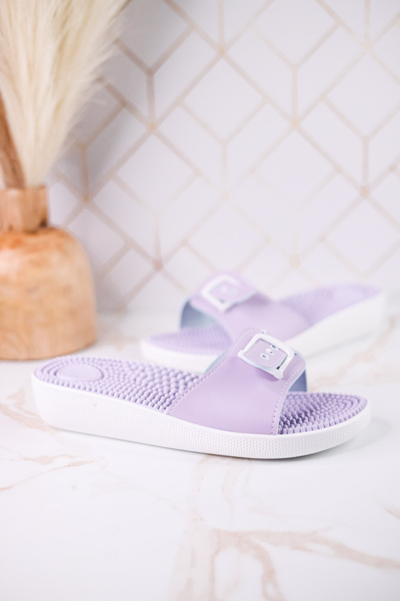 Lilac Flexus Sabala Sandals W/ Massaging Footbed - Whiskey Skies - SPRING FOOTWEAR