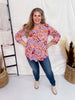 Lilac Floral Lizzy Top with 3/4 Sleeves - Whiskey Skies - DEAR SCARLETT