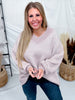 Lilac & Ivory Two Tone V - Neck Knit Sweater - Whiskey Skies - BIBI