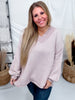 Lilac & Ivory Two Tone V - Neck Knit Sweater - Whiskey Skies - BIBI