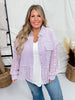 Lilac Long Sleeve Lace Contrast Button Front Top - Whiskey Skies - ANDREE BY UNIT