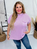 Lilac Short Sleeve Mock Neck Sweater Top - Whiskey Skies - ANDREE BY UNIT