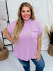 Lilac Short Sleeve Mock Neck Sweater Top - Whiskey Skies - ANDREE BY UNIT