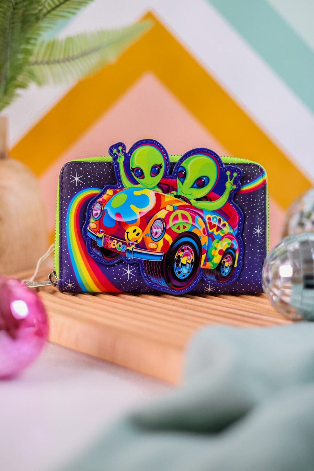 Lisa Frank Cosmic Zip Around Wallet - Whiskey Skies - LOUNGEFLY