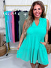 Lizzy Tiered V - Neck Wrinkle - Free Solid Dress (7 Colors) - Whiskey Skies - DEAR SCARLETT