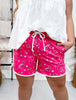 Long Length Pink Bandana Babe Drawstring Shorts - Whiskey Skies - STERLING KREEK