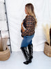 Long Plaid Sleeve Western Horse Print Midi - Sweater - Whiskey Skies - 2 FLY CO.