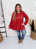 Long Puff Sleeve Polka Dot Tiered Top - Whiskey Skies - HEIMISH