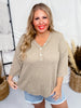 Long Sleeve 3/4 Button V - Neck Waffle Tunic Top (8 Colors) - Whiskey Skies - ANDREE BY UNIT